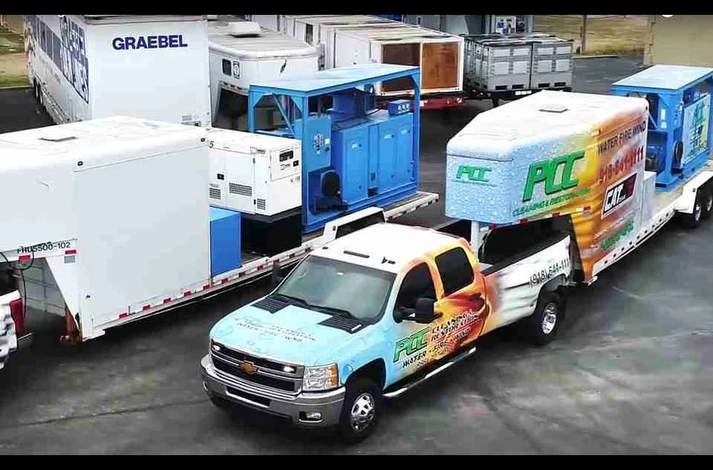 PCC Cleaning & Restoration trucks, trailers and restoration equipment