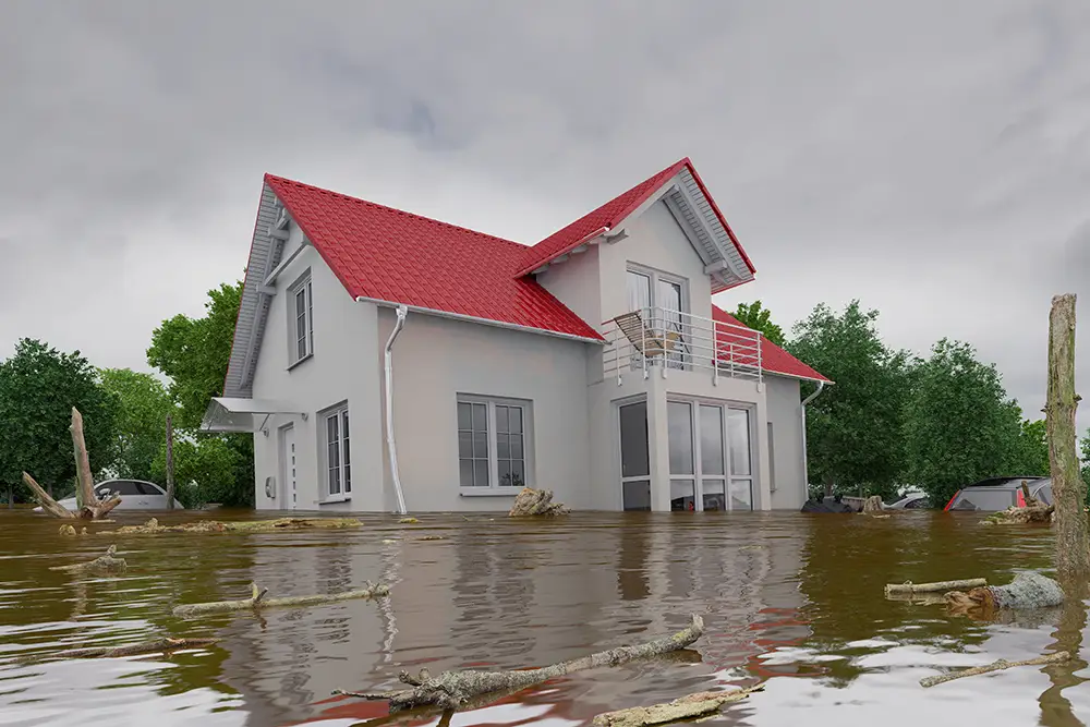 a flooded house