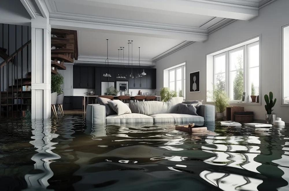 water in a houses lounge