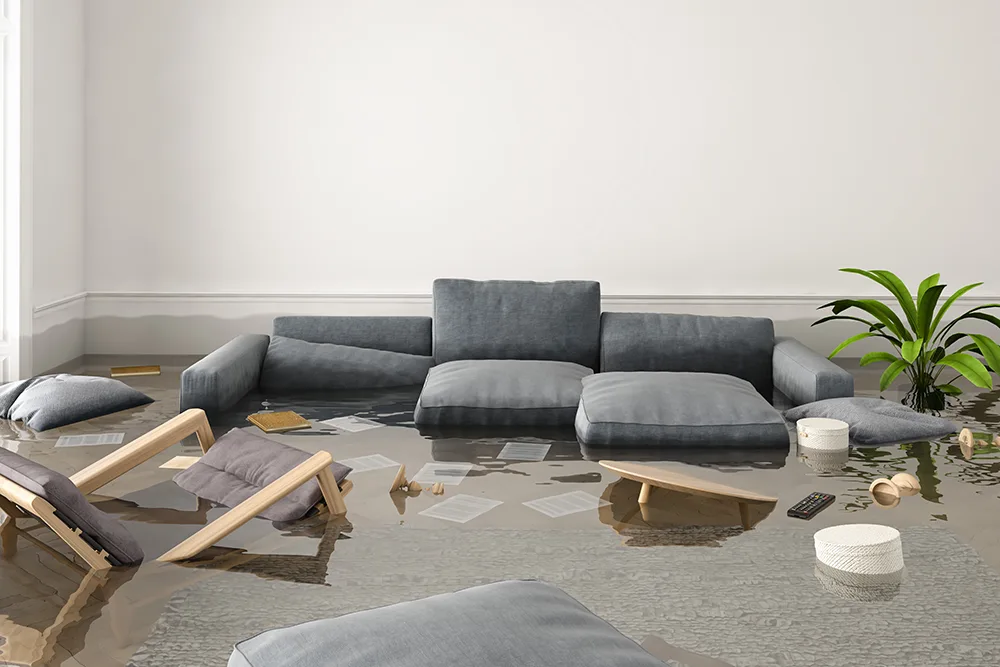 house furniture floating in water