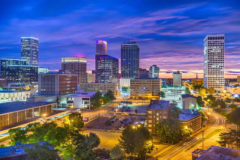 tulsa skyline at night