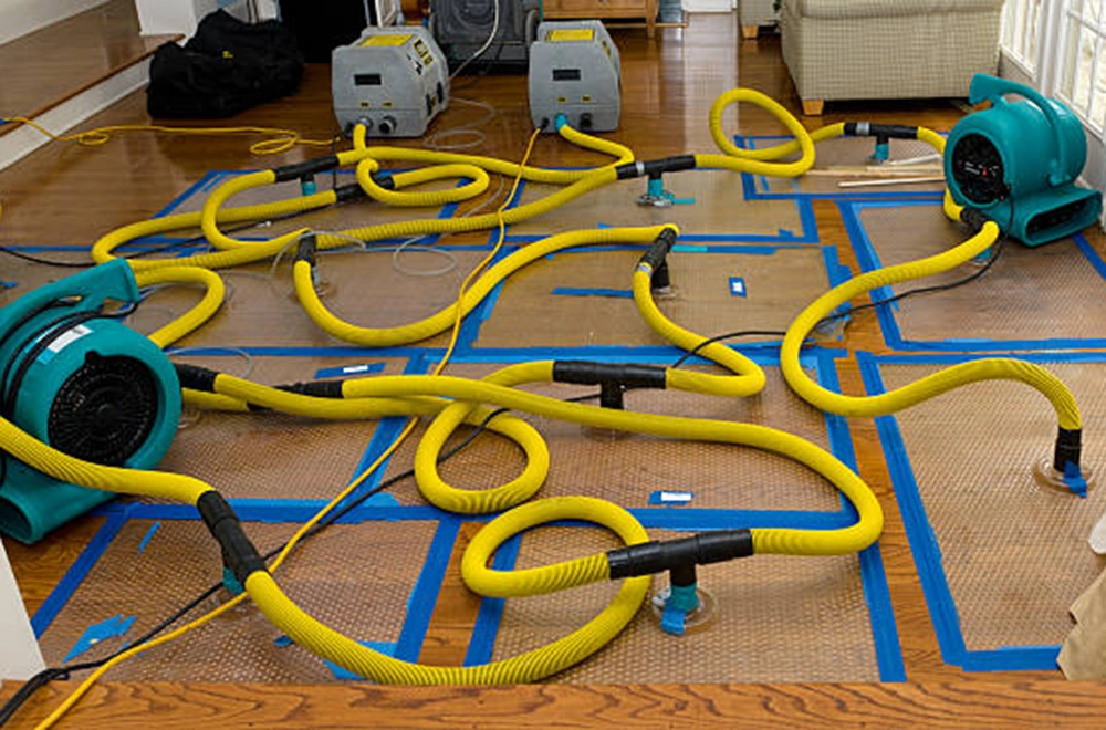 water removal equipment removing water in a house