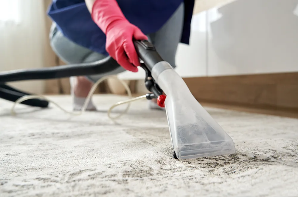 carpet-clean a person cleaning a dirty carpet