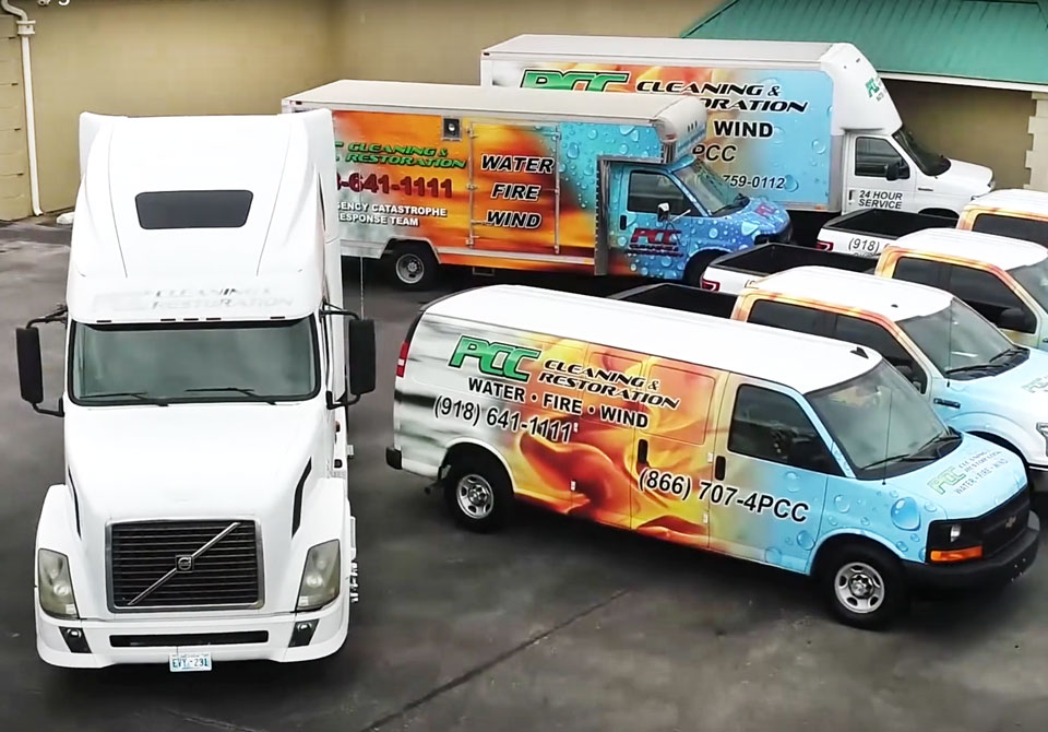 Cleaning-Restoration-Vans-Trucks Water and Fire Damage Restoration Fleet