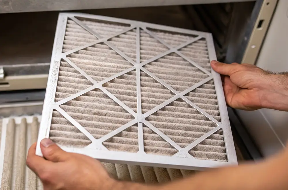 air-filter man holding a air filter