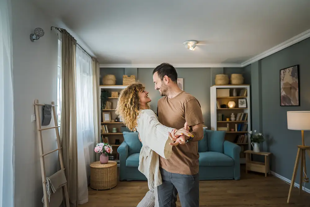 air-purification a couple enjoying clean air in their apartment
