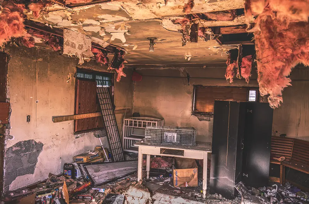 a damaged house