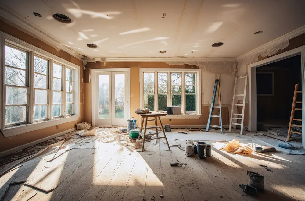 a house under structural repairs