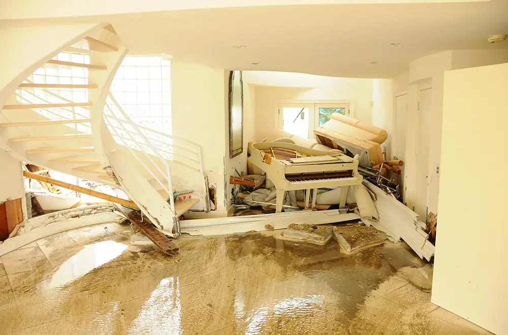 a house with water damage