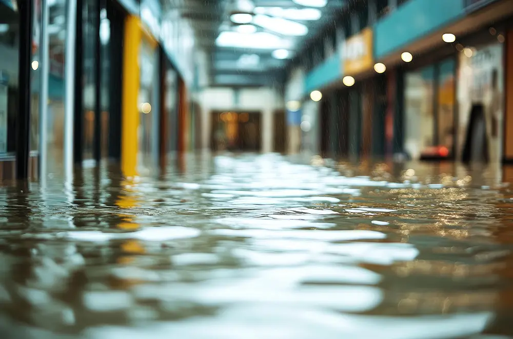 a flooded mall