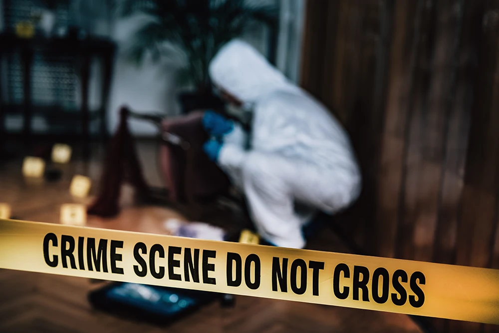 crime scene cleaner cleaning a crime scene