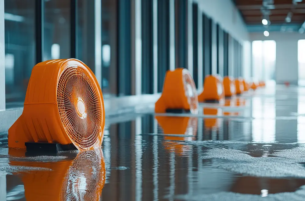 using fans to dry out water damage