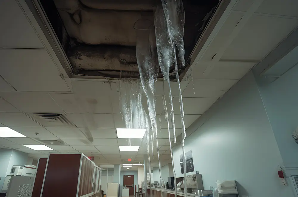 water leaking from the roof
