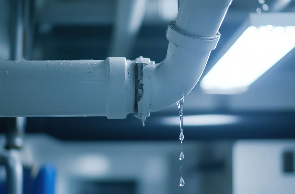 water leaking from a pipe