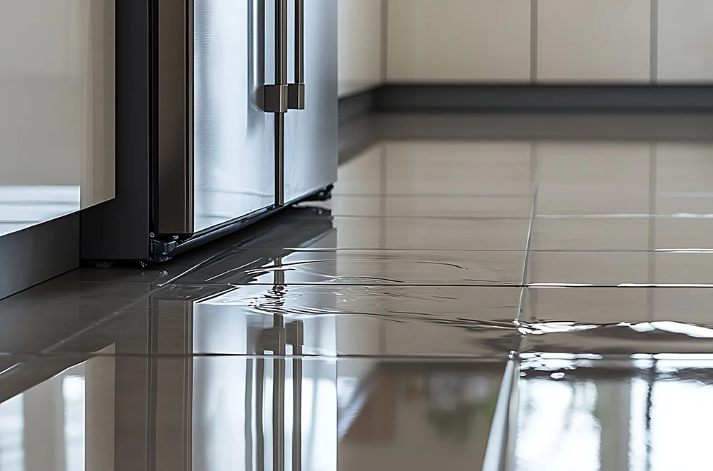 water leaking from a fridge