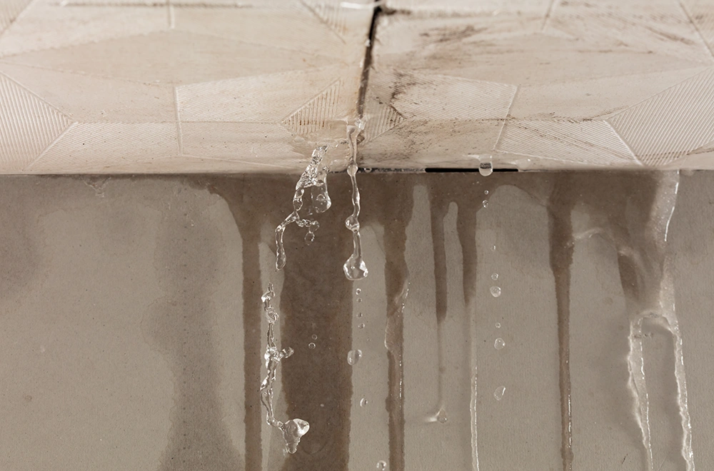 water leaking from the roof