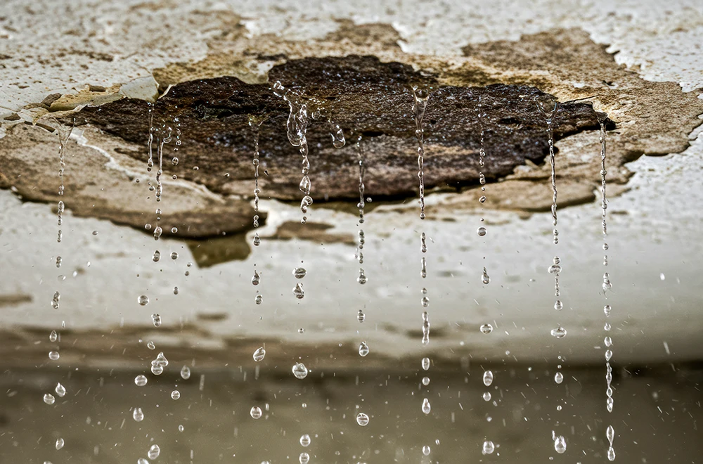 water dripping from the roof