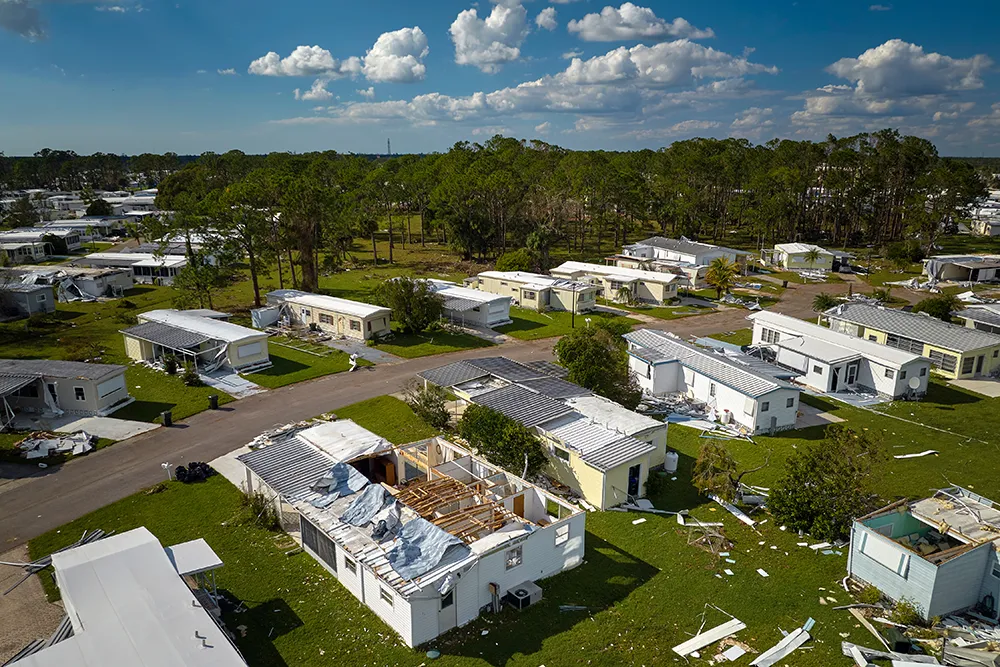 environmental-risk houses damaged by a storm