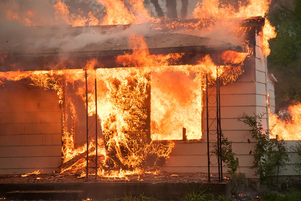 a house on fire