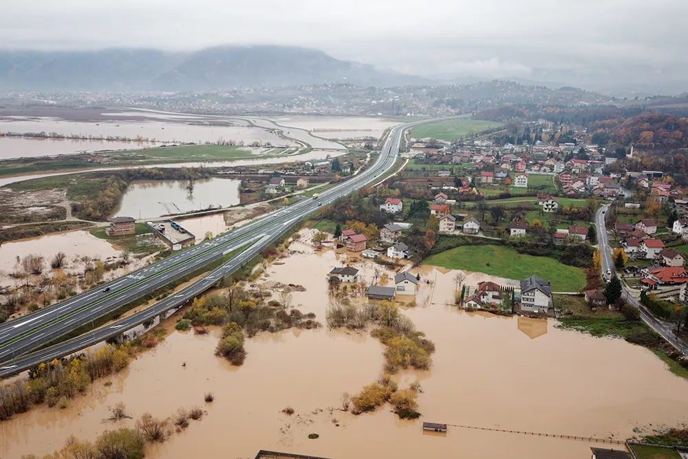 a flood in a town