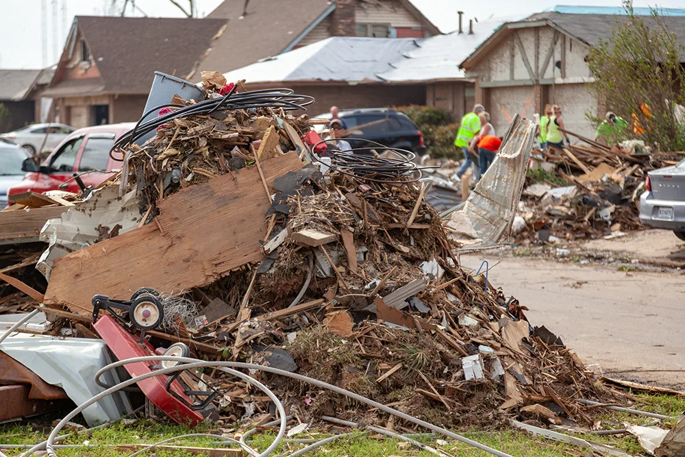 rubble from a tornado