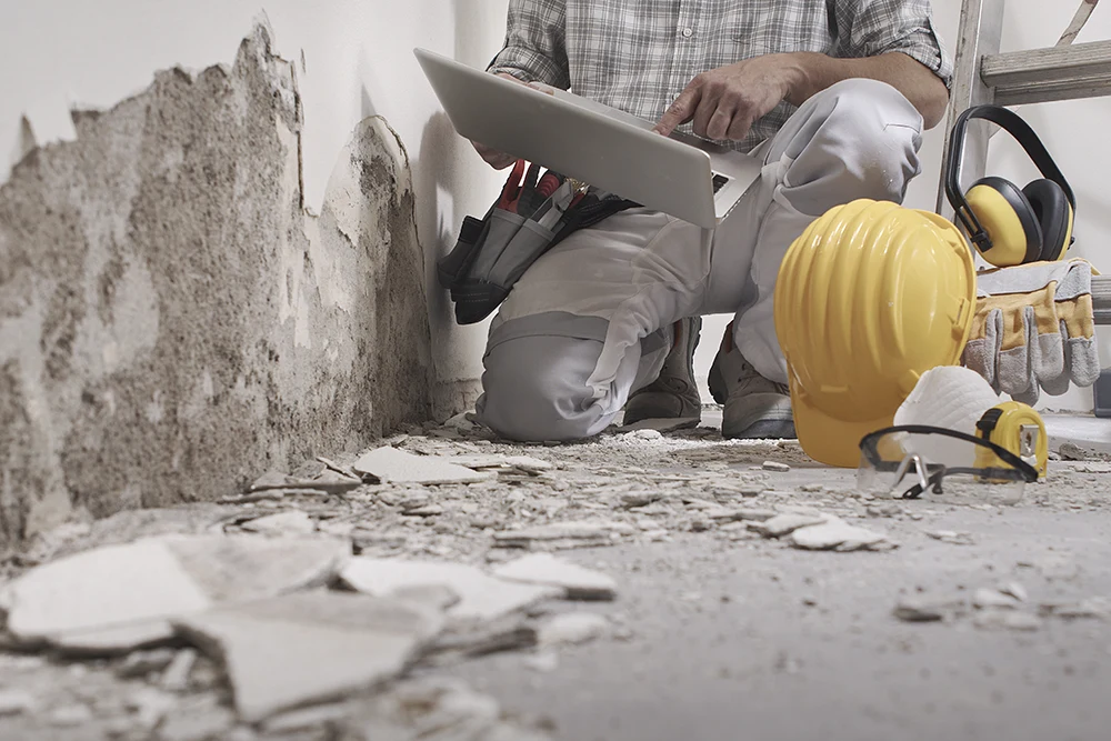 worker working on restoration
