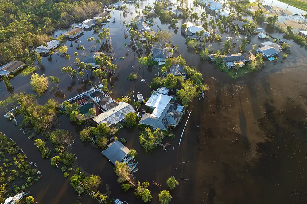 a flooded city