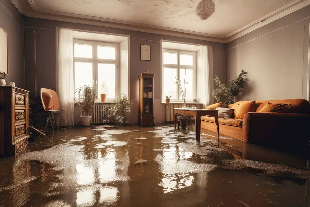 a water damaged house