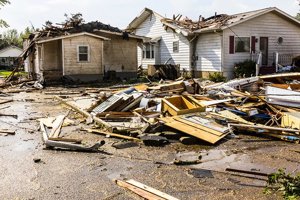 a house damaged by a tornado